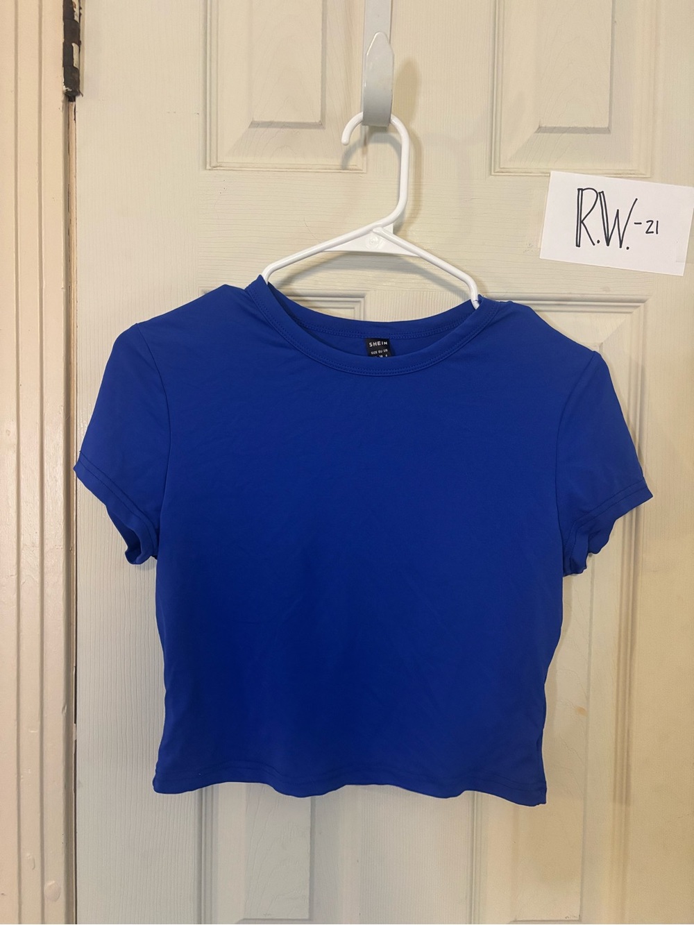 SHEIN Electric Blue Crewneck Crop Top